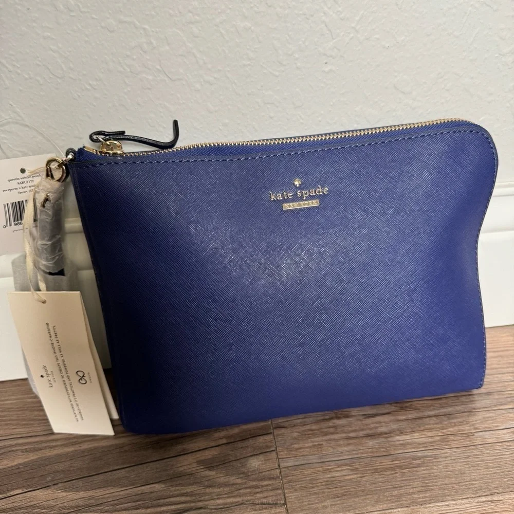 NWT Kate Spade EVERPURSE QUENTIN FRENCH NAVY WRISTLET